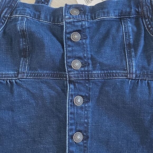 American Eagle Dark Blue Button Front, Denim Halter Top, NWT, MEDIUM - Picture 2 of 6